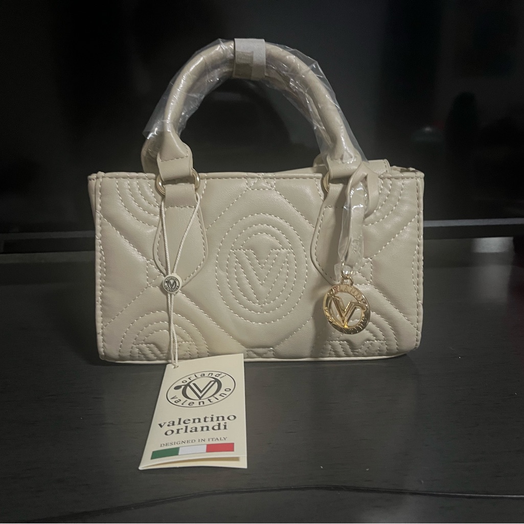 Valentino Orlandi Ivory Quilted Mini Bag